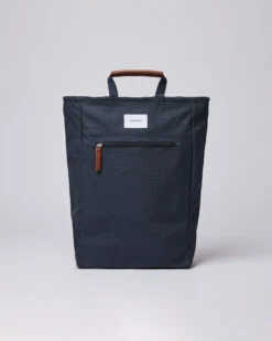 Sandqvist Tony Navy With Cognac Brown Leather