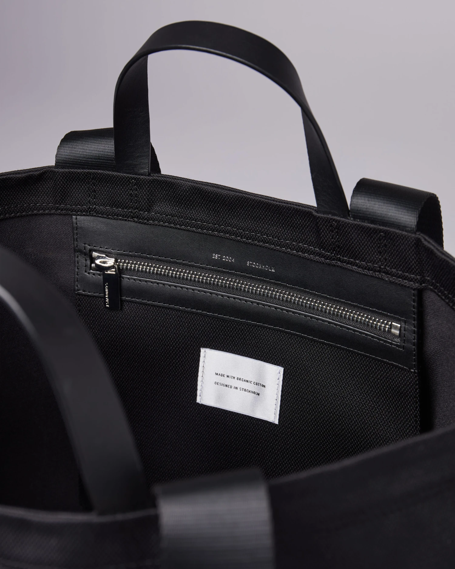 Sandqvist Agnes Black With Black Leather 6 Sandqvist Agnes Black With Black Leather - Image 6