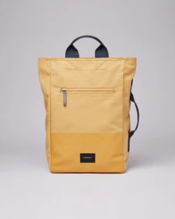 Sandqvist Tony Vegan Yellow Leaf With Navy Webbing