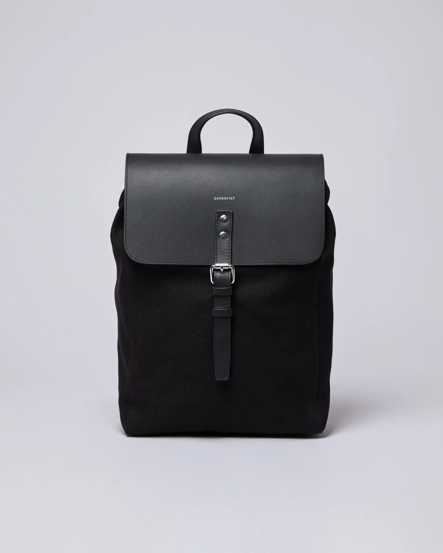 Sandqvist Alva Black With Black Leather 1 Sandqvist Alva Black With Black Leather