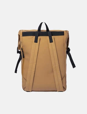 SandqvistAlfred Polycotton Rolltop Backpack - Bronze/Black 4 SandqvistAlfred Polycotton Rolltop Backpack - Bronze/Black - Image 4