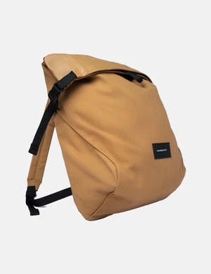 SandqvistAlfred Polycotton Rolltop Backpack - Bronze/Black 3 SandqvistAlfred Polycotton Rolltop Backpack - Bronze/Black - Image 3