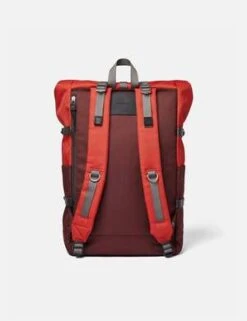 SandqvistBernt Recycled Poly Rolltop Backpack - Moss Red/Black Leather -Nordic Style Deals Store Sandqvist Bernt Rolltop Backpack Recycled Poly Moss Red Black Leather 20221103132532
