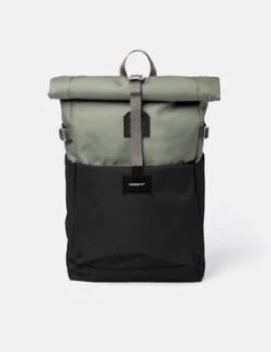 SandqvistIlon Recycled Poly Rolltop Backpack - Multi Clover Green